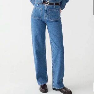 J. Crew high rise full length slim wide leg jean in Joelle wash size 27